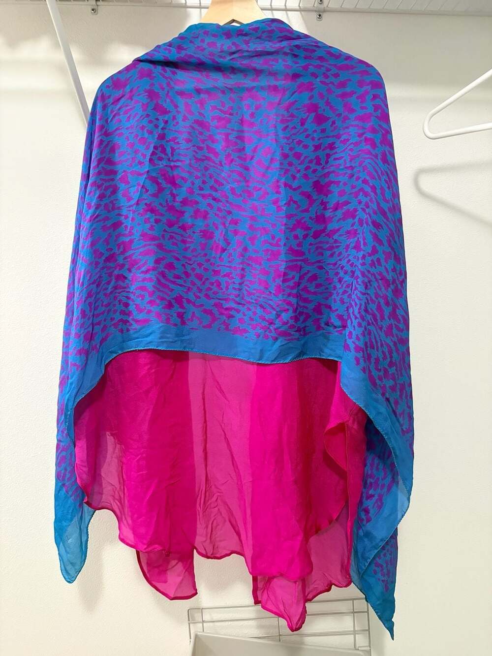 Diane Gilman Silk Kimono Poncho With Beads And Mirrors Size Large NWOT